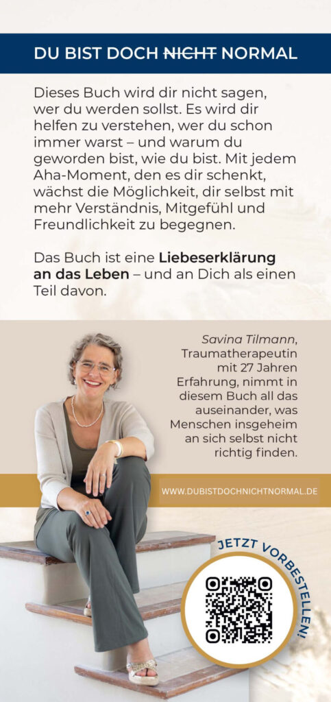 Savina Traumasensible Ausbildung Soul and Science Academy Du bist doch nicht normal Flyer hinten